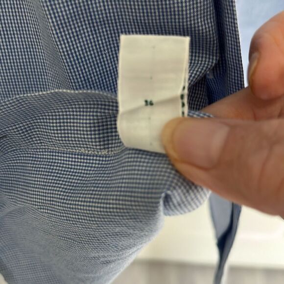 Lauren By Ralph Lauren Blue/White Button Down VTG 17 36/37 - Picture 5 of 6